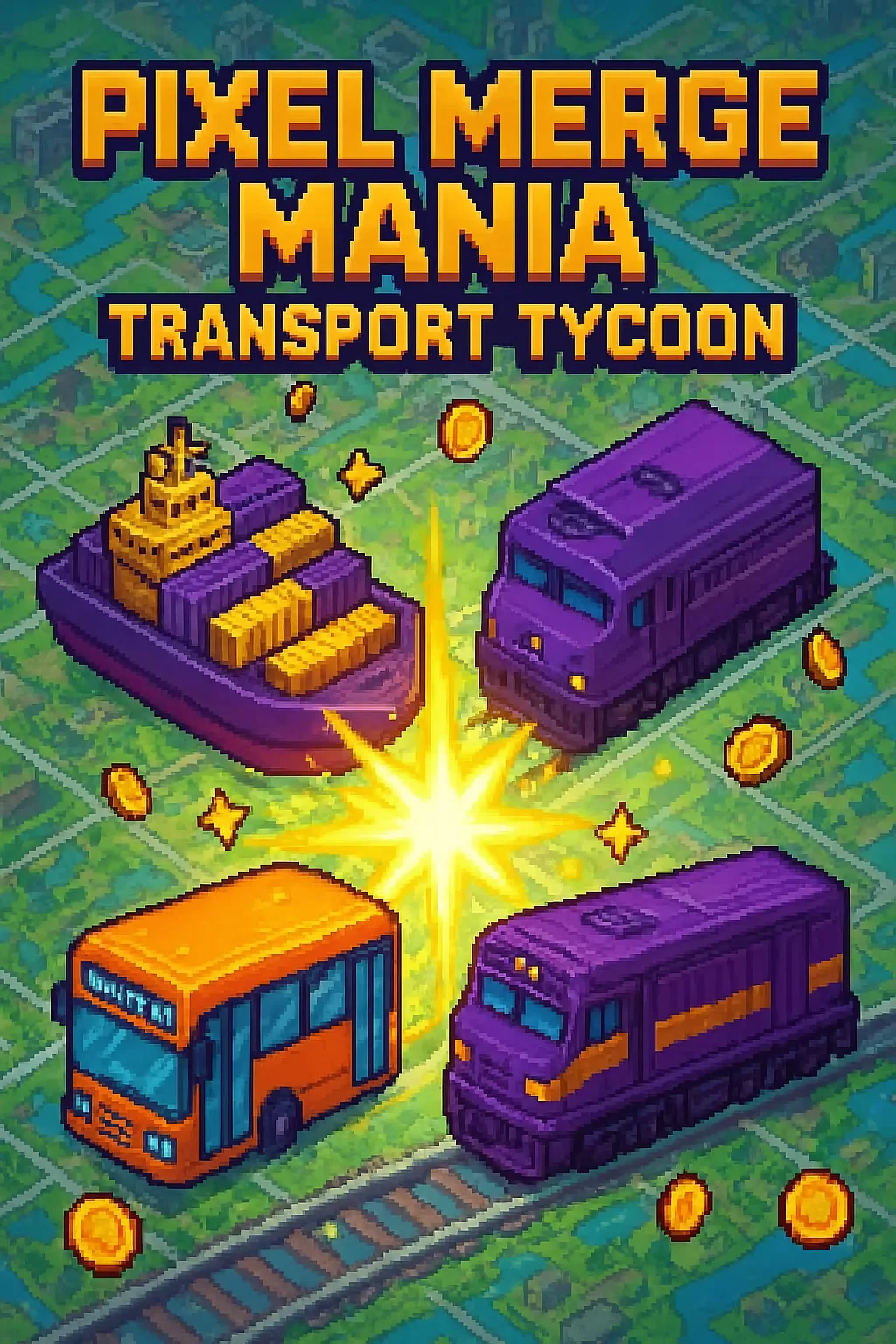 Pixel Merge Mania: Transport Tycoon | Astrocade