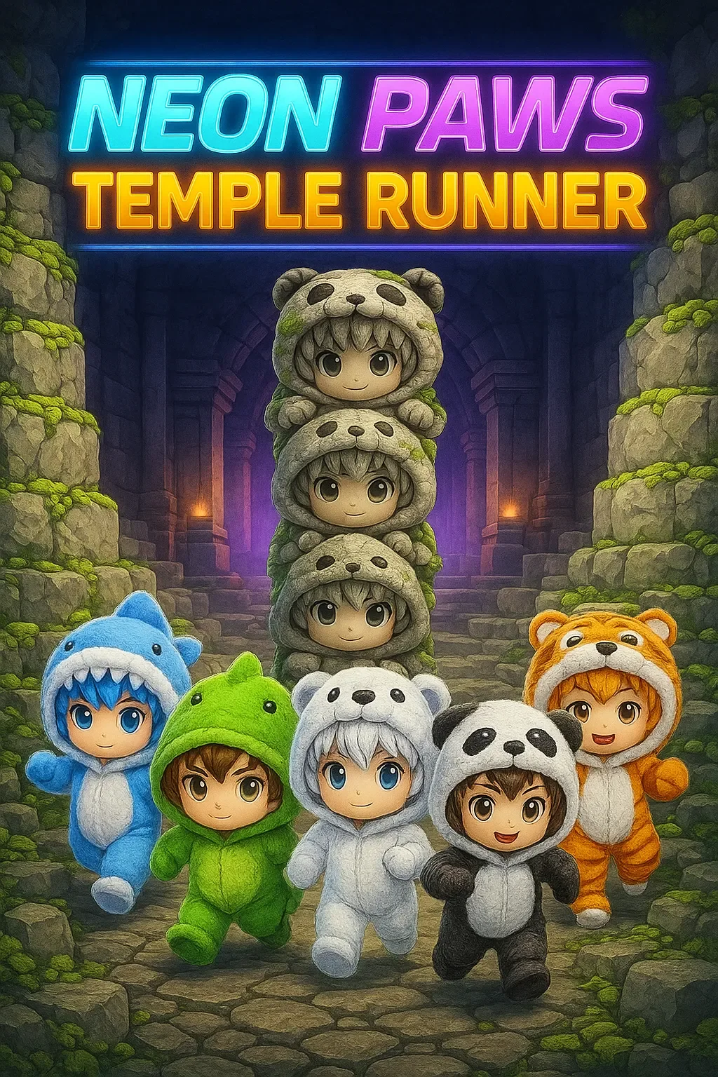 Neon Paws Temple Runner | Astrocade